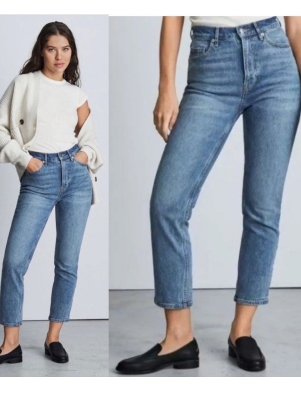 Everlane The Original Cheeky Jean 29 Crop Ankle Organic Cotton High Waisted EUC